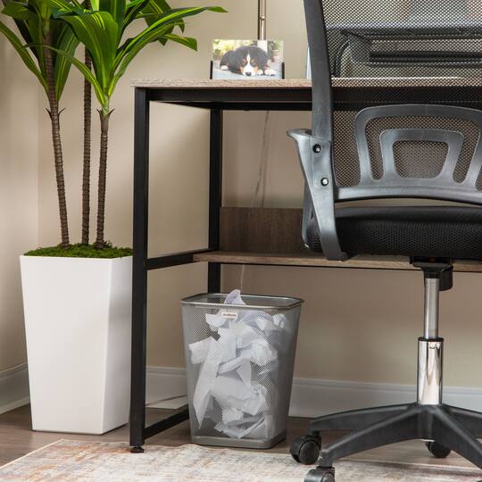 Mind Reader 2 Piece Square Metal Mesh Waste Basket Set